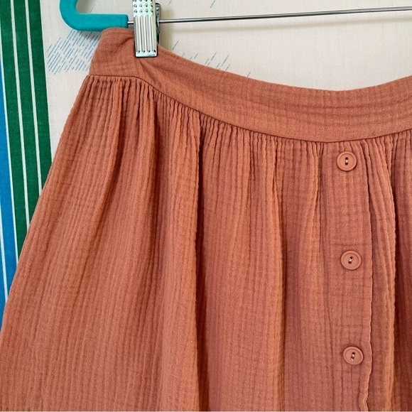 AMADI cotton salmon pink mini skirt boho XL extra large NWT - Picture 2 of 6